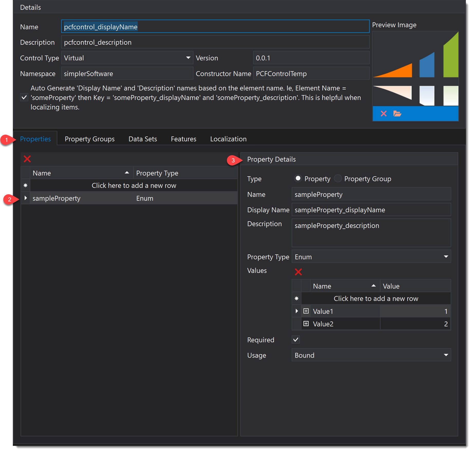 ControlManifest.Input.xml Editor