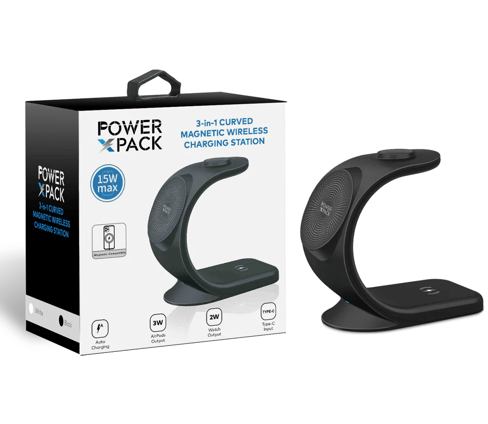 Black POWER X PACK 3 in 1 Curved Wireless Station Xsi Wireless