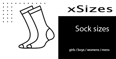 Sock size chart - boys, girls, womens, mens - xSizes
