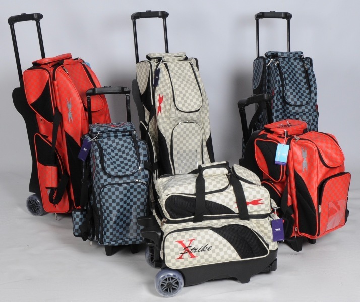 Xstrike New 3Ball Roller Tote Roller Bowling Bag Blue With tow Strap And Shoe Compartment X