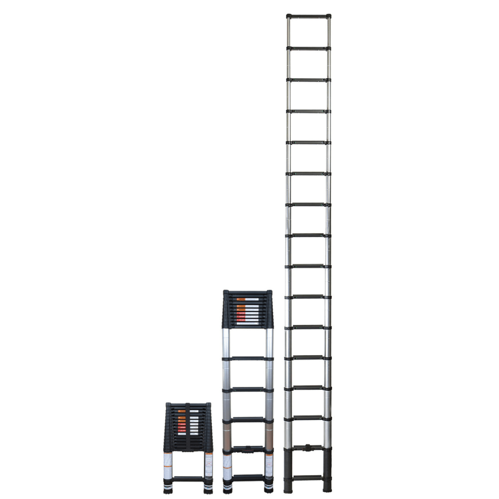CS155+ 15.6 Ft Industrial Telescoping Extension Ladder Xtend+Climb