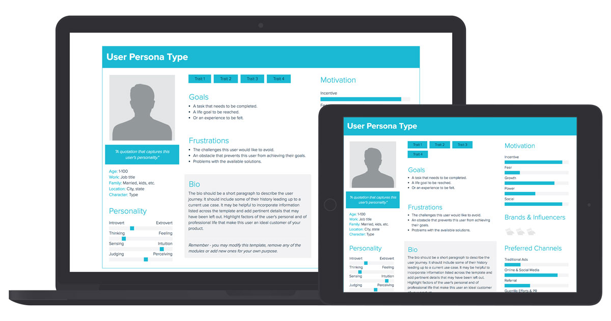 User Persona Template and Examples Xtensio