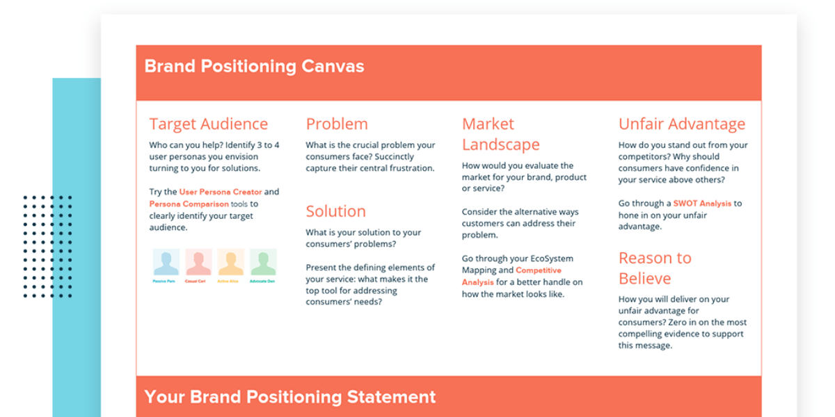 Brand Positioning Canvas Template and Examples Xtensio