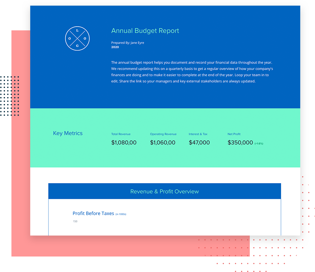 Create Your Team's Annual Budget Report Xtensio