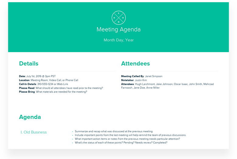 Project Wrap Up Meeting Agenda Template Xtensio