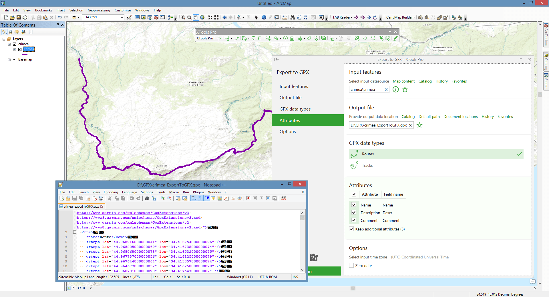Export to GPX