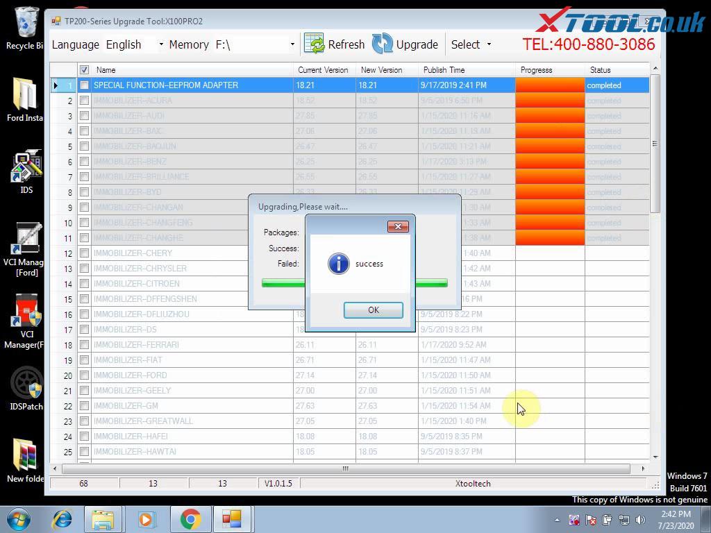 Xtool X100 Pro2 key programmer update online procedure