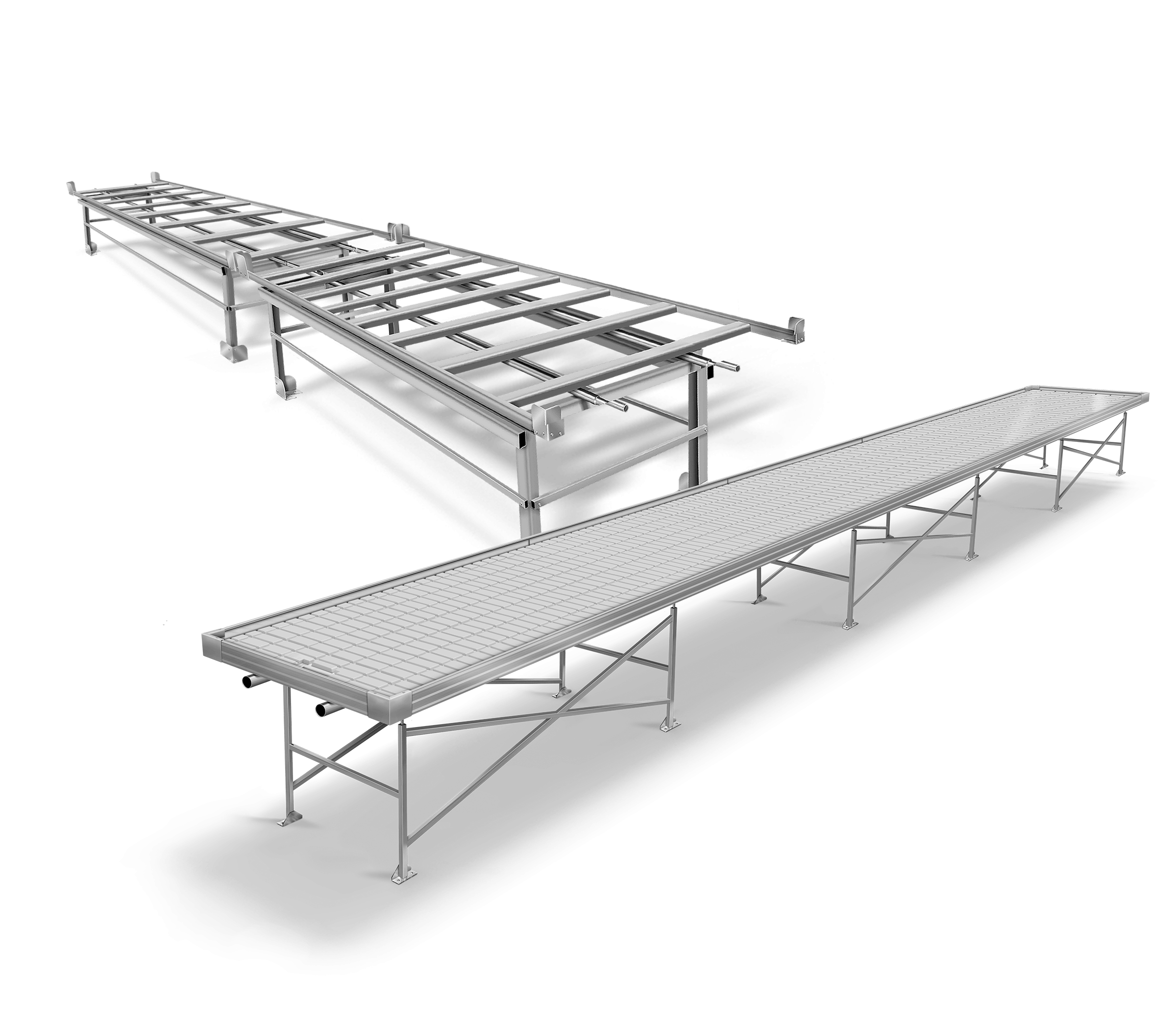 Rolling Bench and Trays Hydroponic Commercial Grow Systems XTrays
