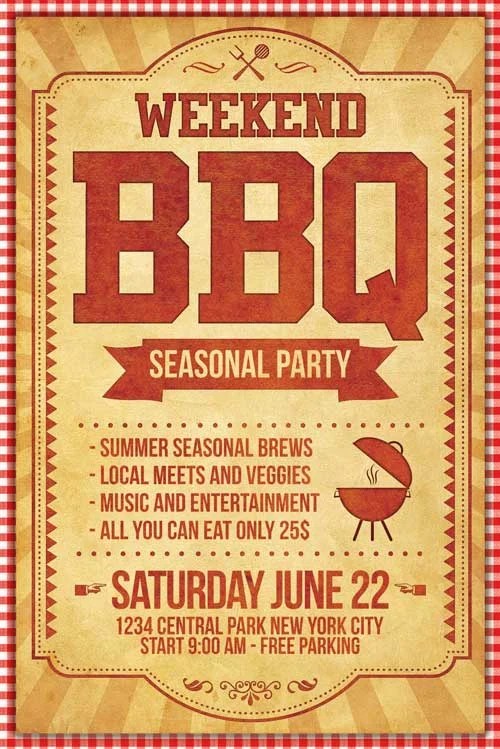 BBQ Flyer Template PSD XtremeFlyers