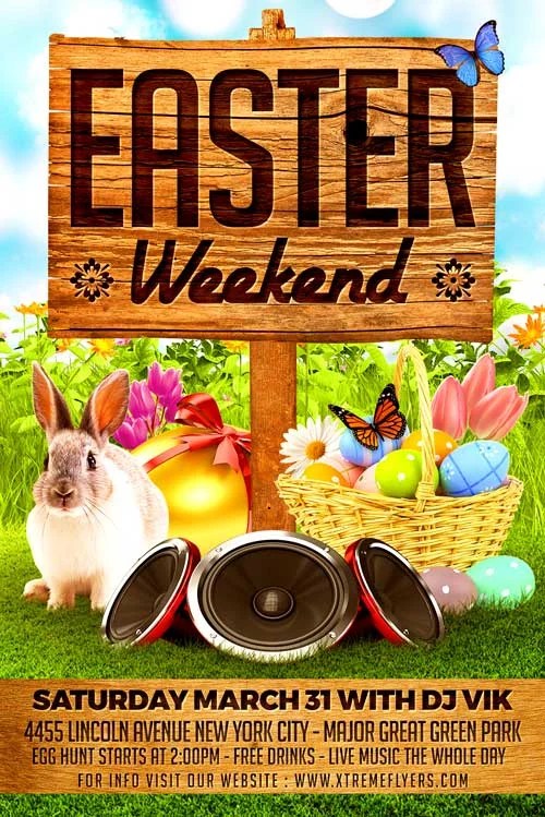 Easter Weekend Flyer Template XtremeFlyers