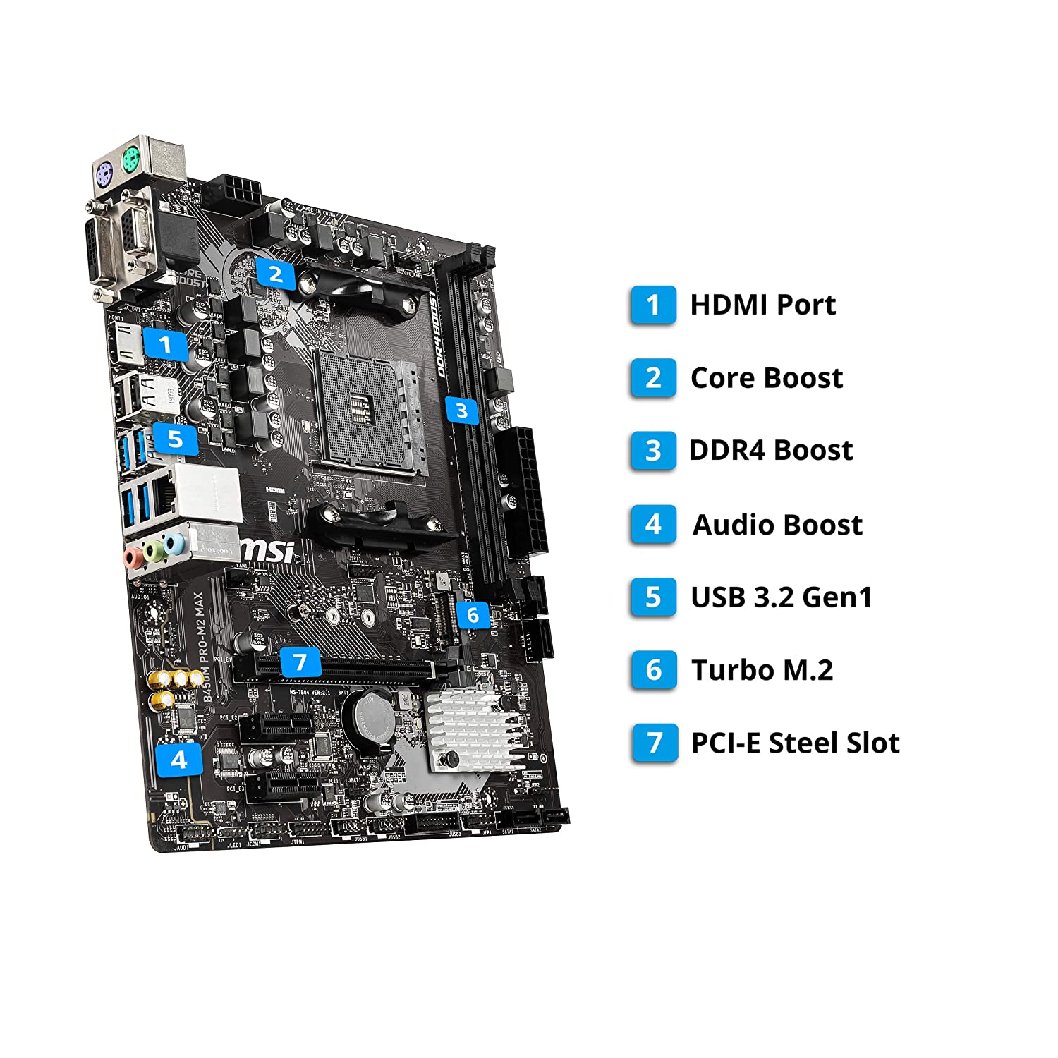 MSI B450M PROM2 Max MicroATX Gaming Motherboard XTRONICSAPP
