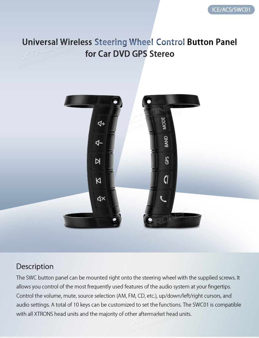 Universal Wireless Car Steering Wheel Controller MultiFunction Button