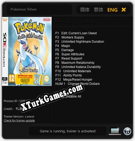 Pokemon Silver Cheats, Trainer +13 FLiNG »