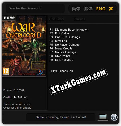 War for the Overworld Cheats, Trainer +9 MrAntiFan »