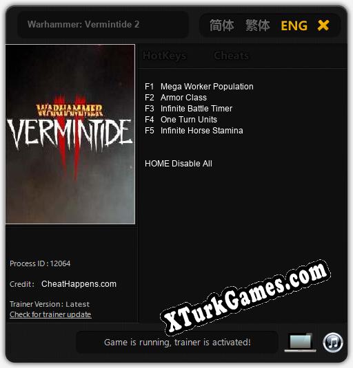 Warhammer Vermintide 2 Cheats, Trainer +5