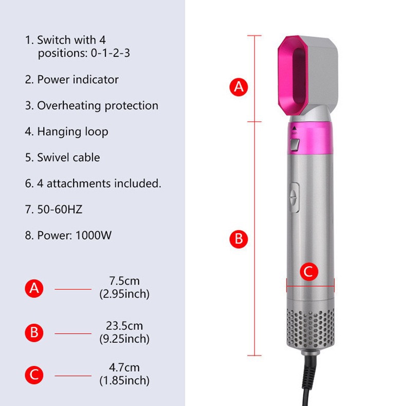 5 in 1 Electric Blow Dryer Comb Hair Curler XUEER SOURCIFY