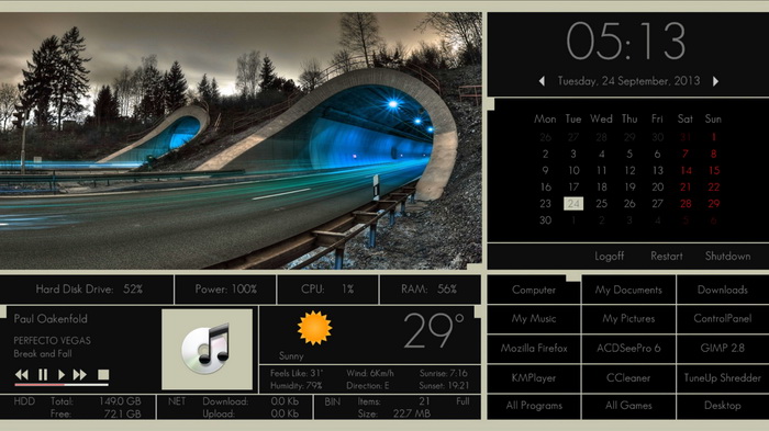 Windows UniTab FULL SCREEN Black_XWidget Download WebSite
