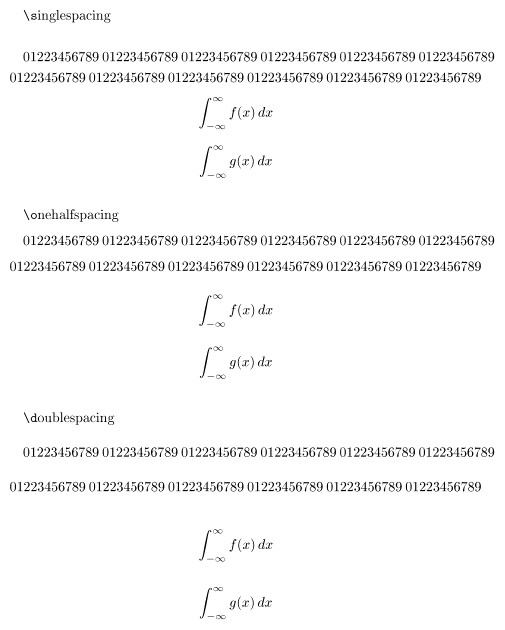 setspace LaTeX パッケージ
