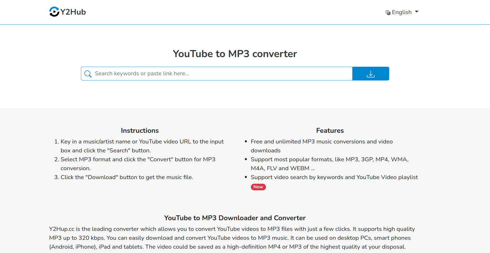 YouTube to MP3コンバーター YouTubeからMP3 Music Downloader＆Converter。 Y2Hub
