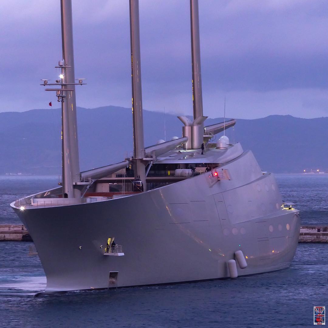 Sailing yacht A arrested over €15,3m claim in Gibraltar Yacht Harbour