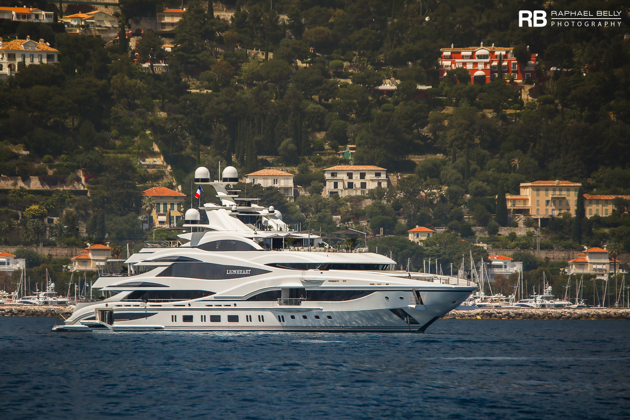 Lionheart spotted in Cap Ferrat, France Yacht Harbour