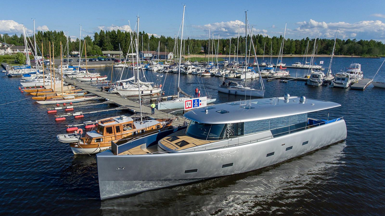 Bill and Me hits the water at Baltic Yachts Yacht Harbour