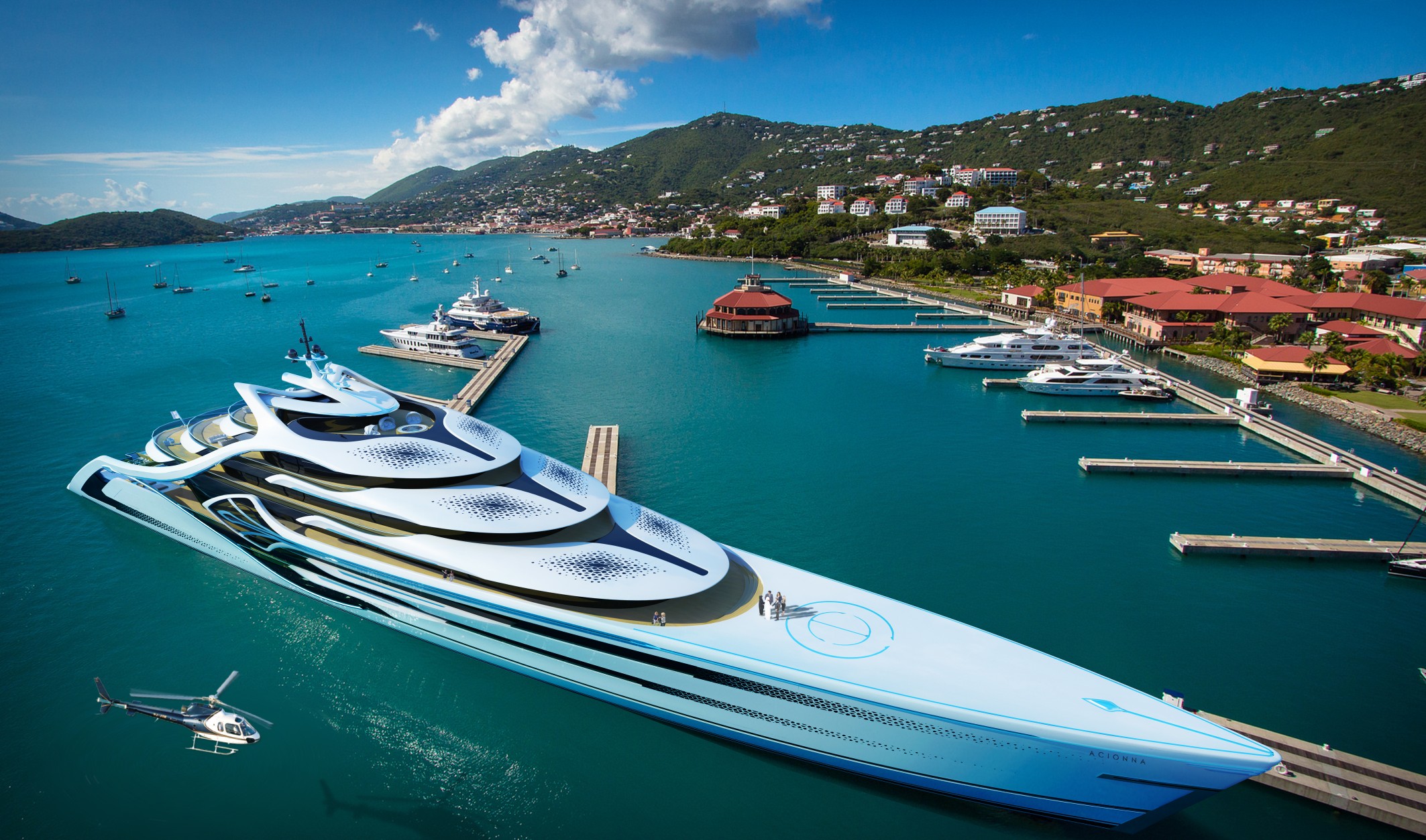175metre superyacht concept Acionna Yacht Harbour