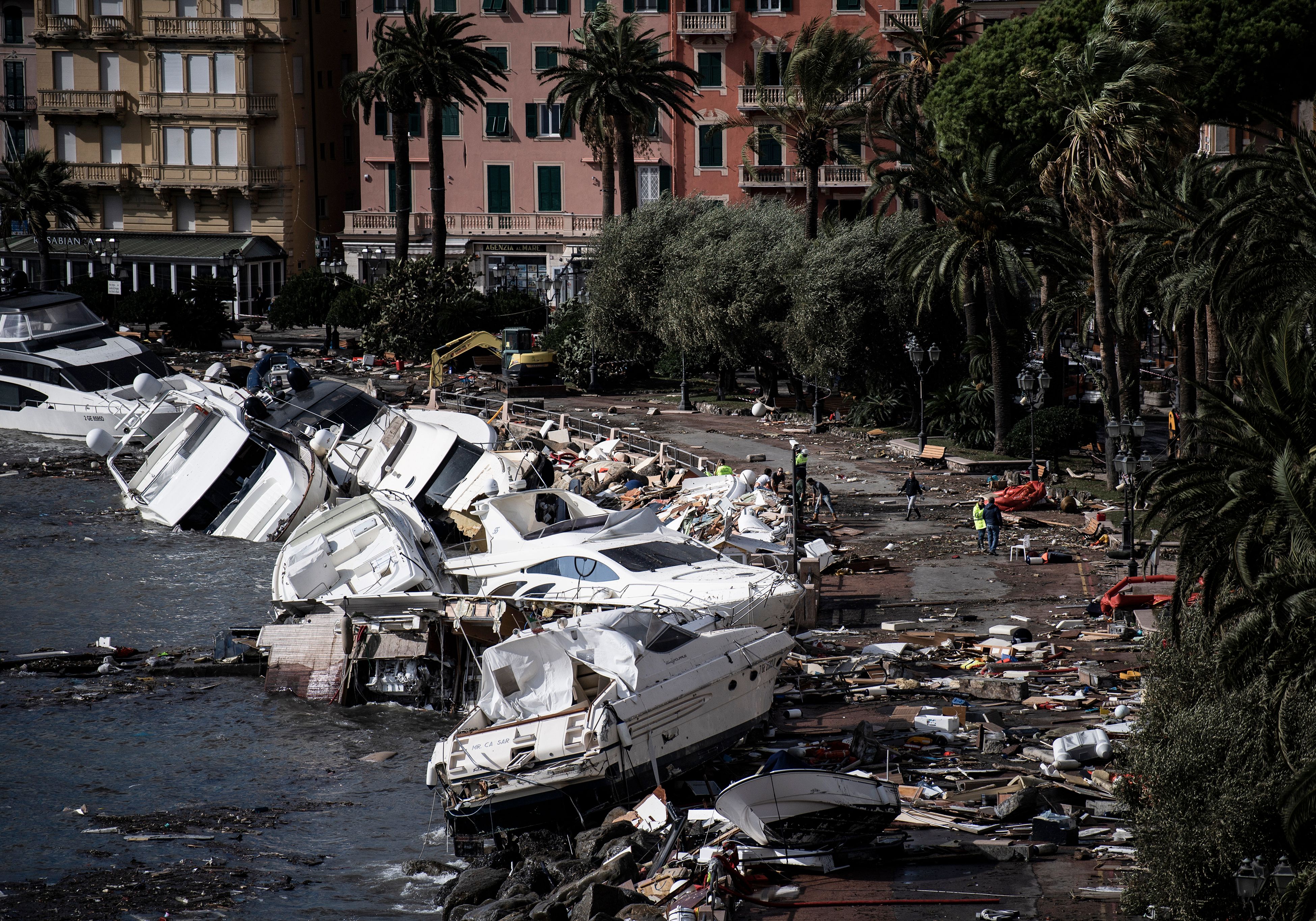 Apocalypse in Italy heavy storm destroyed luxury yachts Yacht Harbour