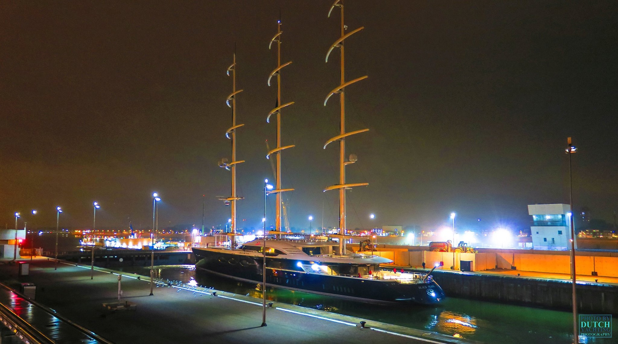 The world's largest sailing superyacht Black Pearl back in Holland