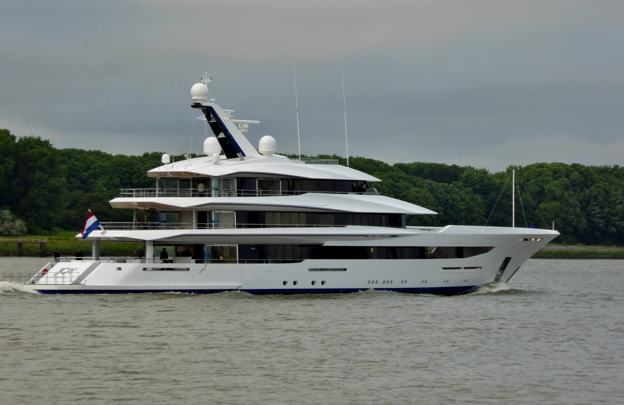 First day of sea trials for Feadship 70m Joy Yacht Harbour