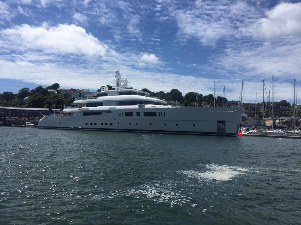 73m superyacht Grace E docks in Ireland Yacht Harbour