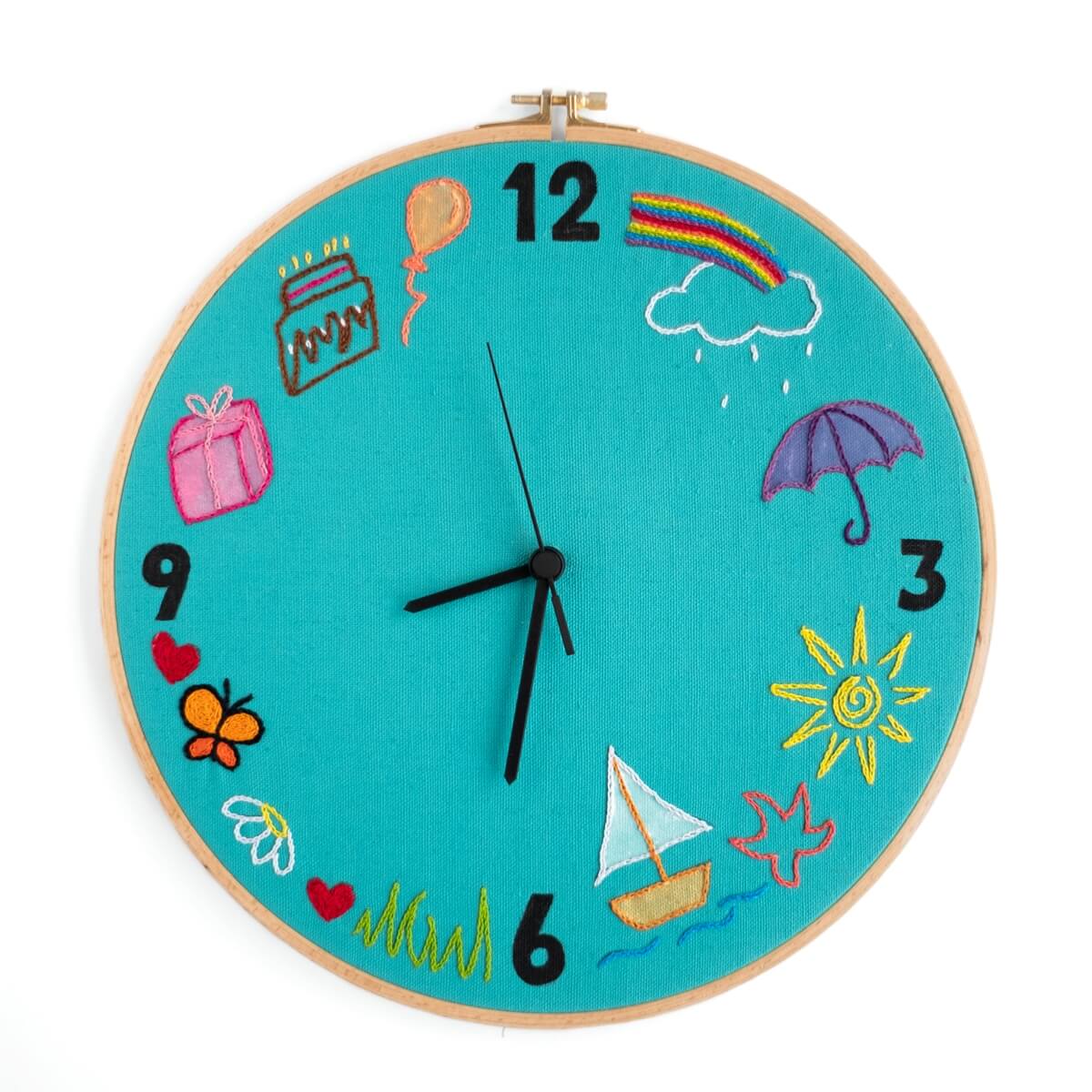 Large Embroidery Hoop Clock Yad LaKashish