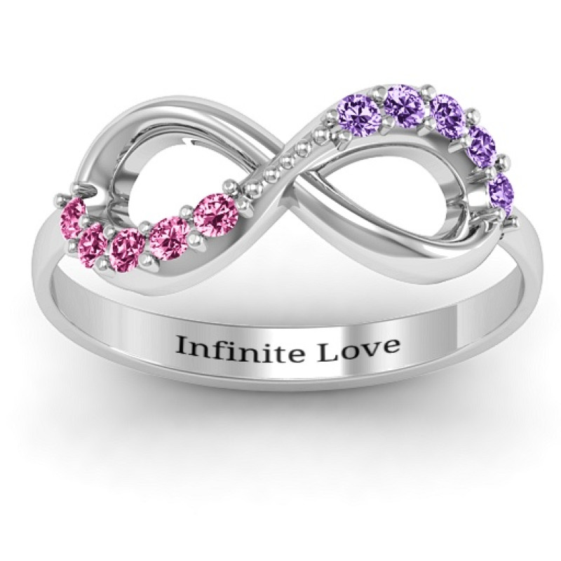 Personalised Birthstone Infinity Accent Ring Custom Made By Yaffie™