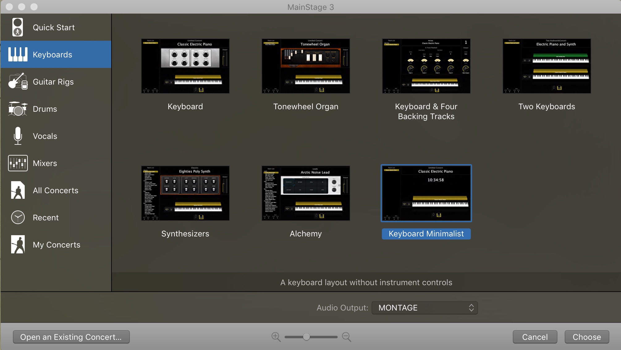 Setting up MONTAGE with MainStage Synth