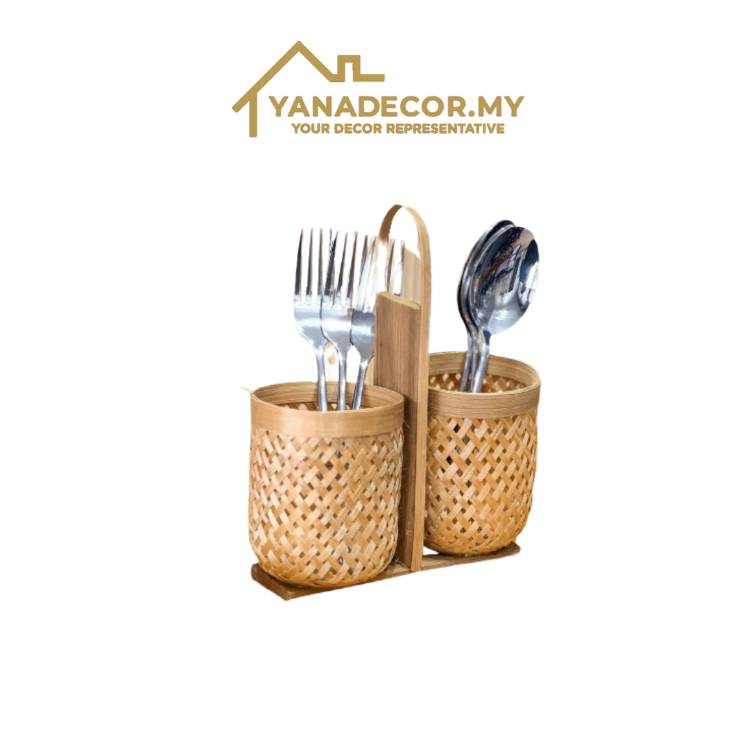 Handmade Bamboo Utensil Holder YANADECOR.MY