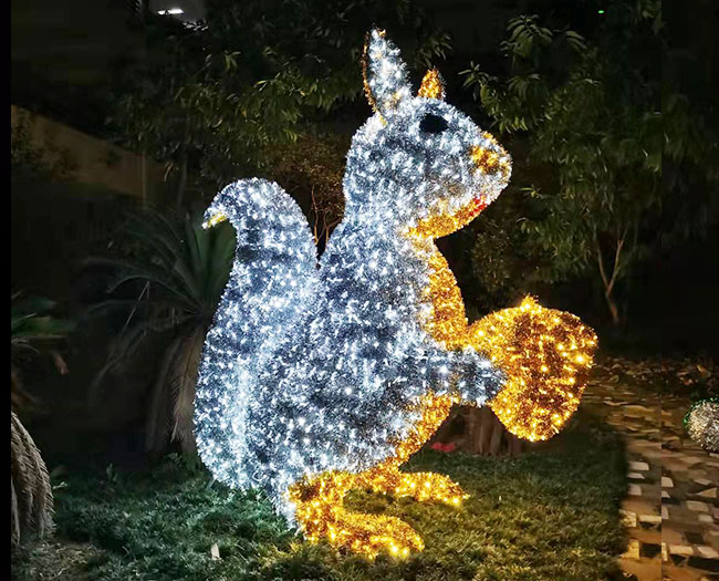 Extra Large Outdoor Christmas Light squirrel YanDecor
