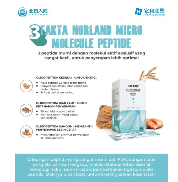 Micro Molecule Peptide Oligopeptide Norland ORIGINAL PRODUCT ASLI 100