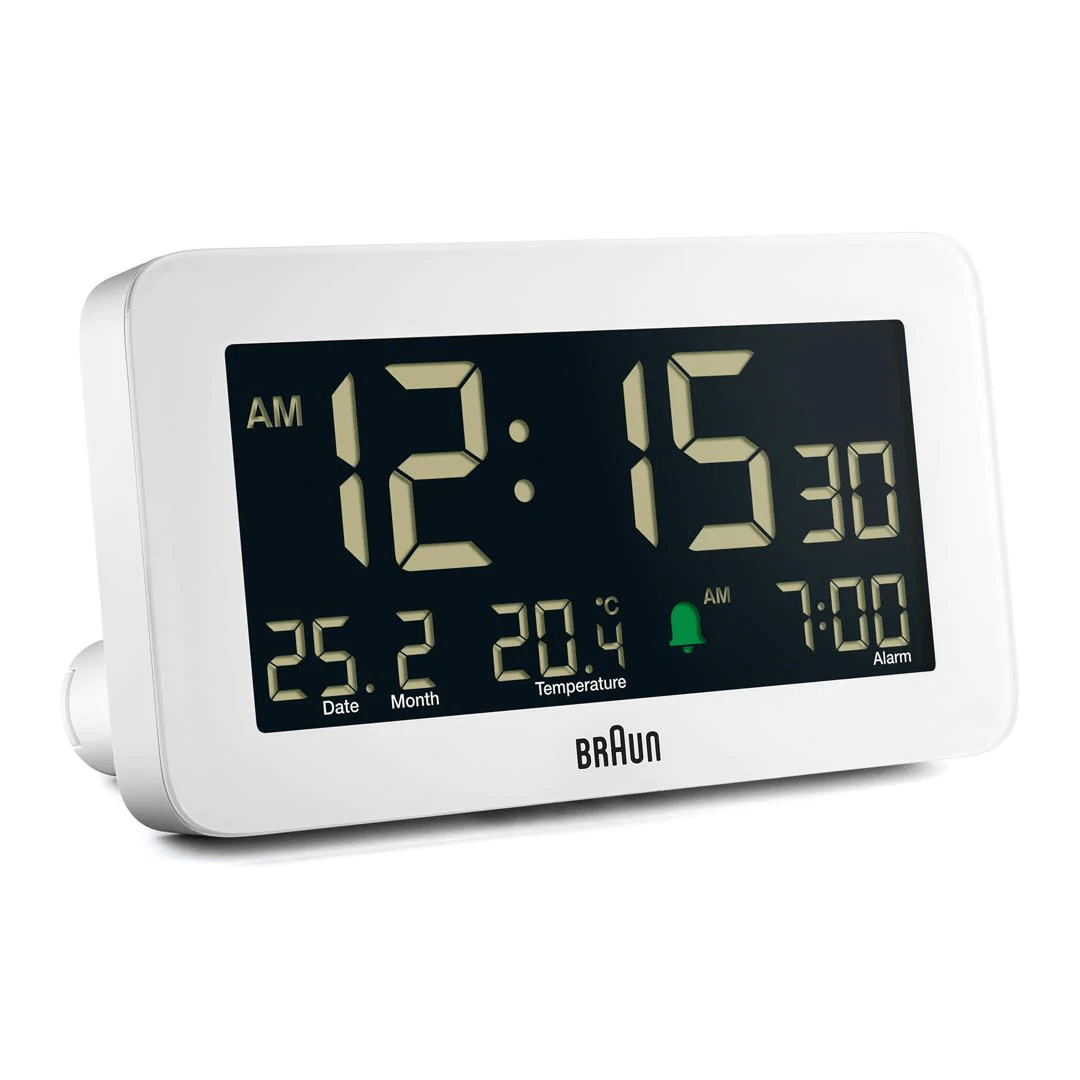 Braun BC10 Braun Digital Alarm Clock White Yaquby Stores One