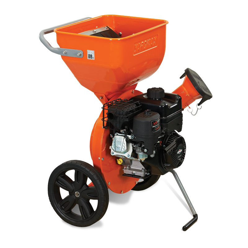 YARDMAX 2-in-1 Chipper Shredder, compact and powerful, mulches and