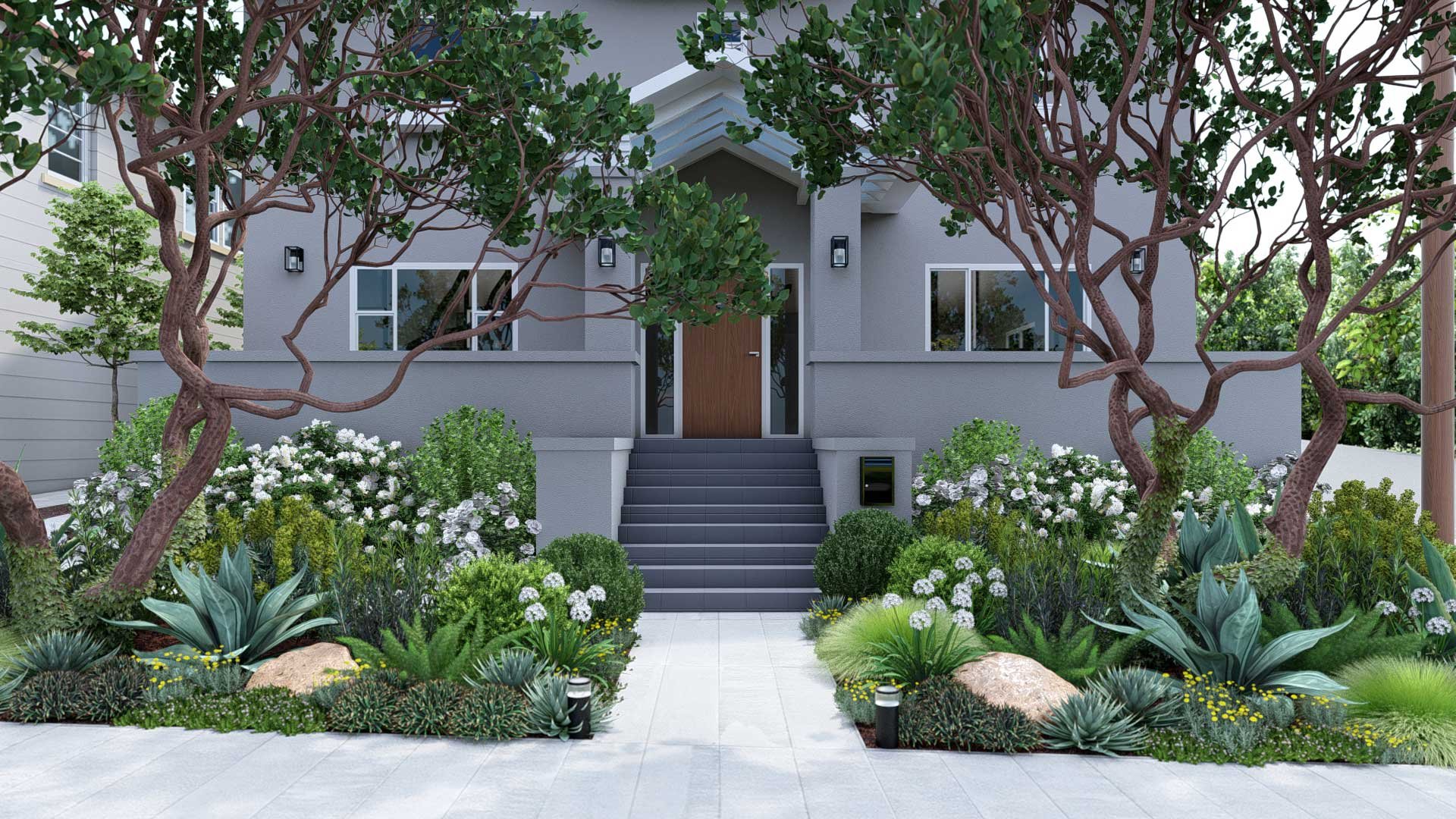 Our Favorite NoGrass Front Yard Ideas Yardzen