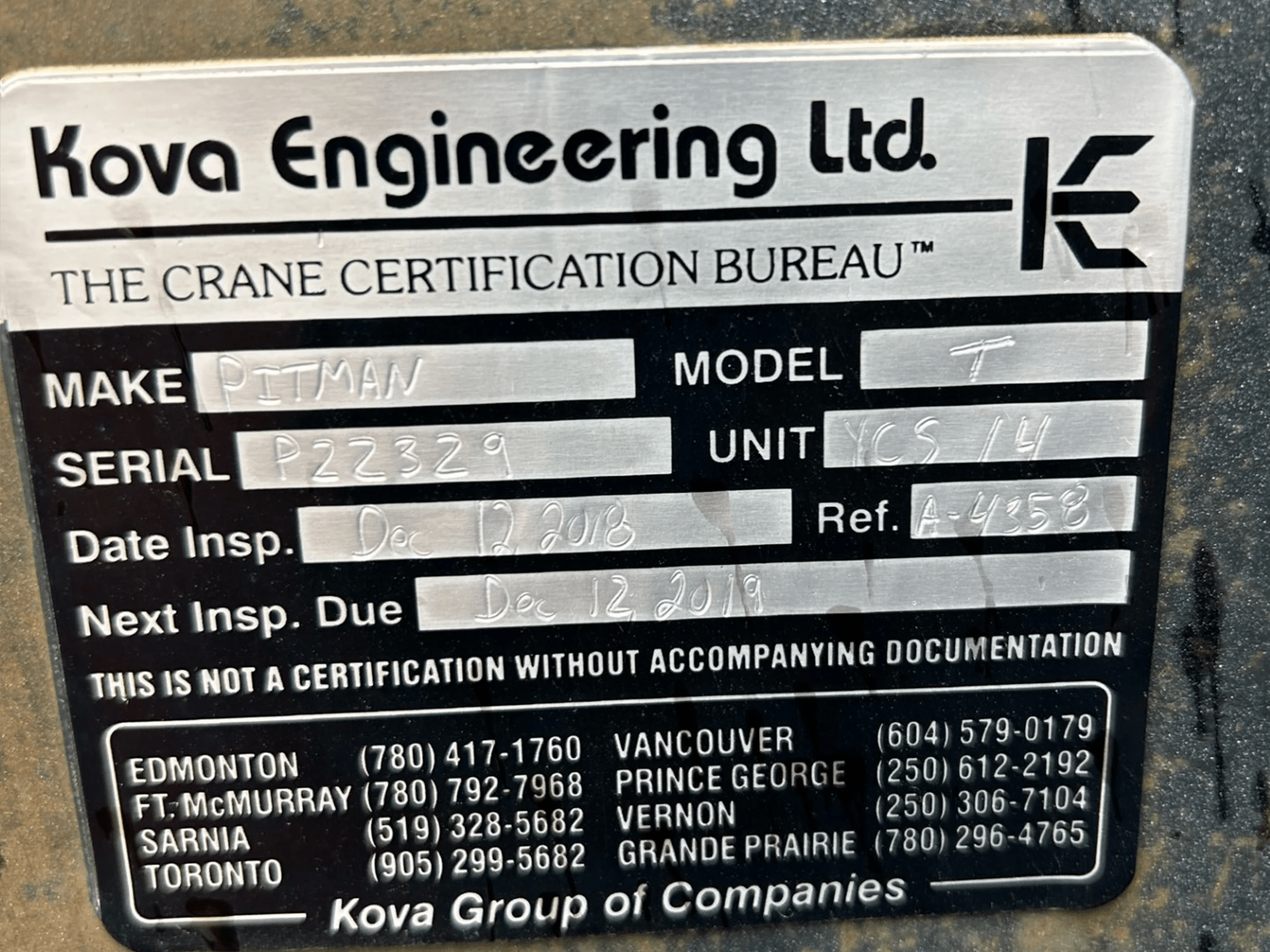 Equipment For Sale » Yarmouth Group Crane Services and Metal Fabricators