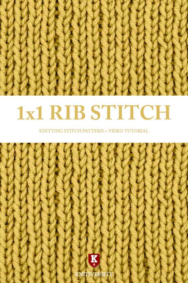 The 1x1 Rib Stitch Knitting Stitch Pattern Dictionary The 1x1 Rib