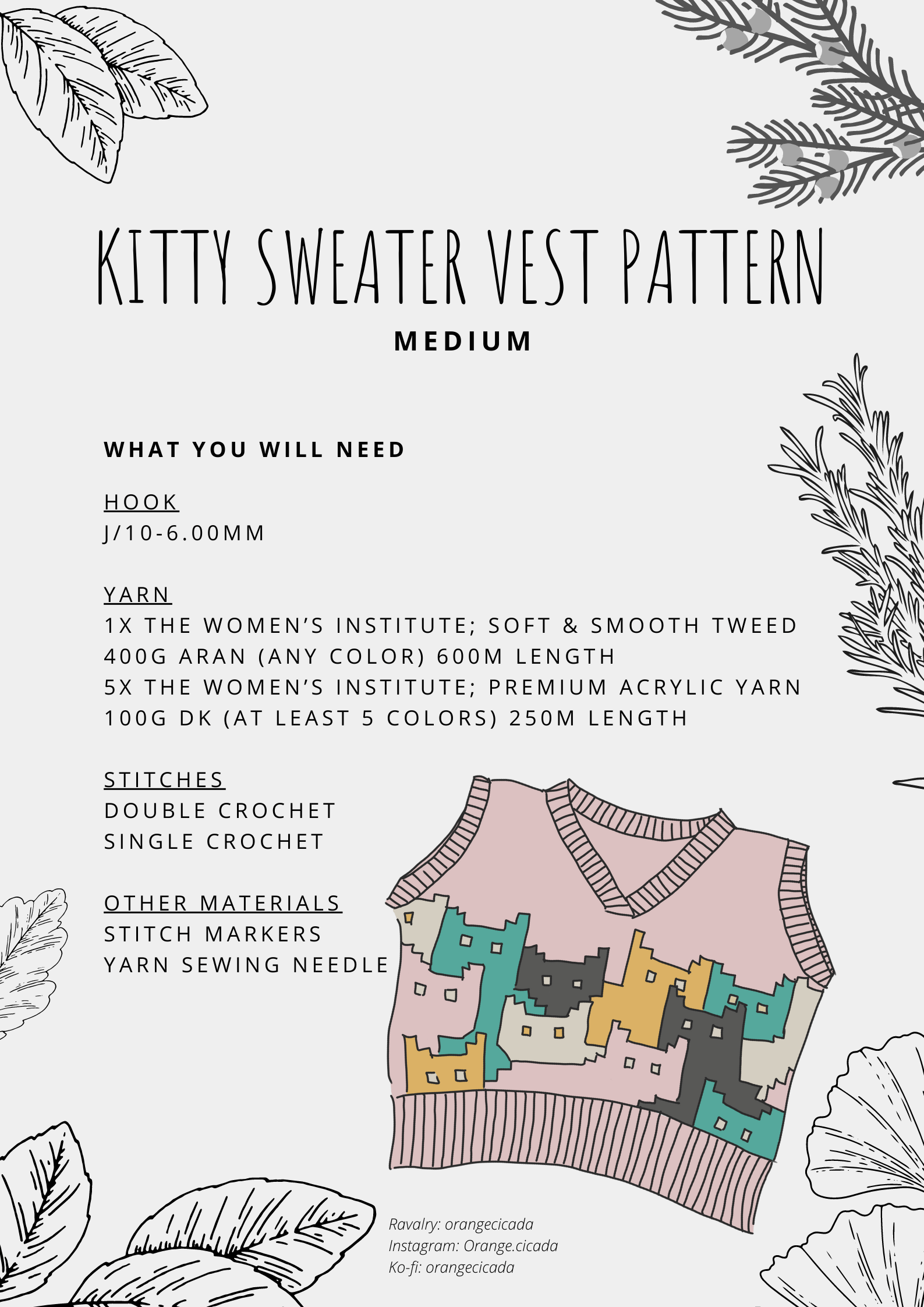 yarnoften kitty vest
