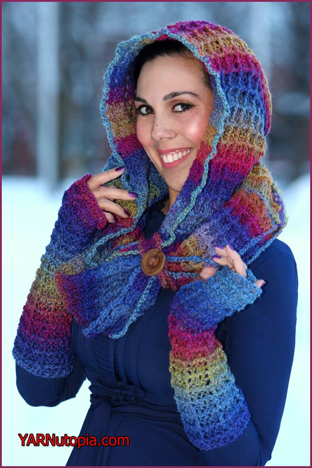free crochet pattern hooded cowl