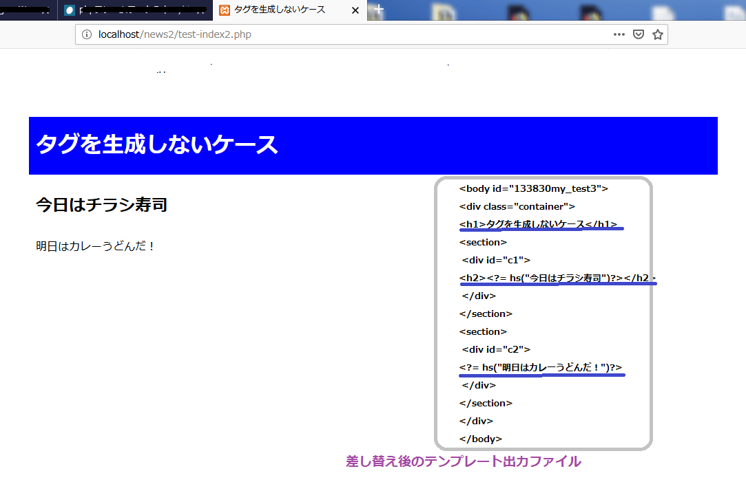 タグを生成しないケース