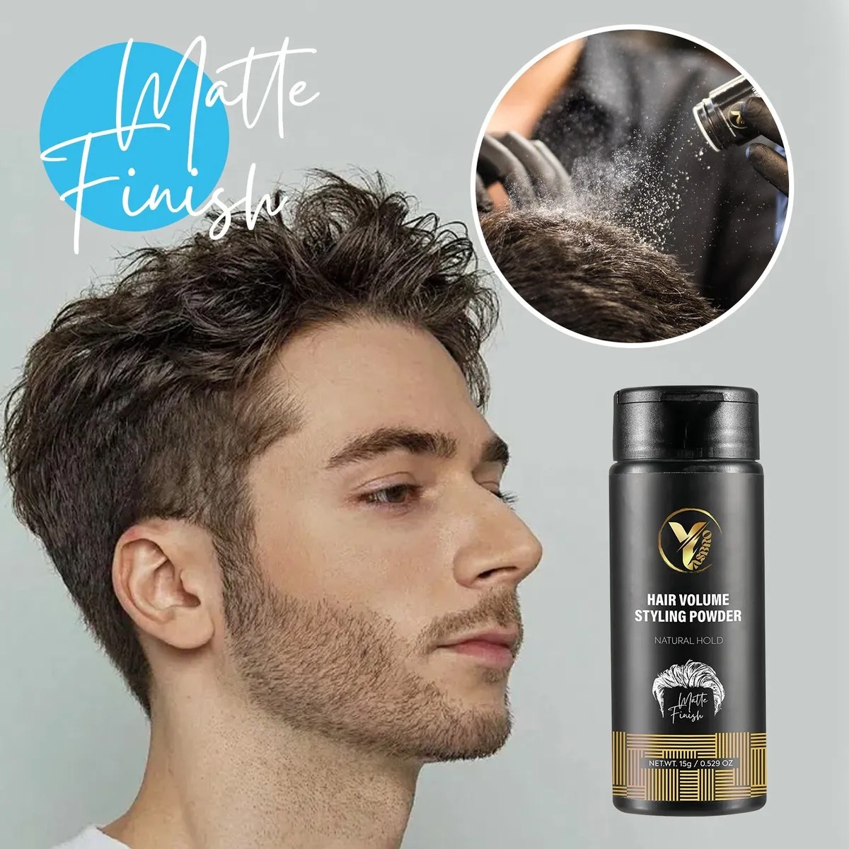 Men's Hair Styling Powder Mattifying, Volumising & Longlasting