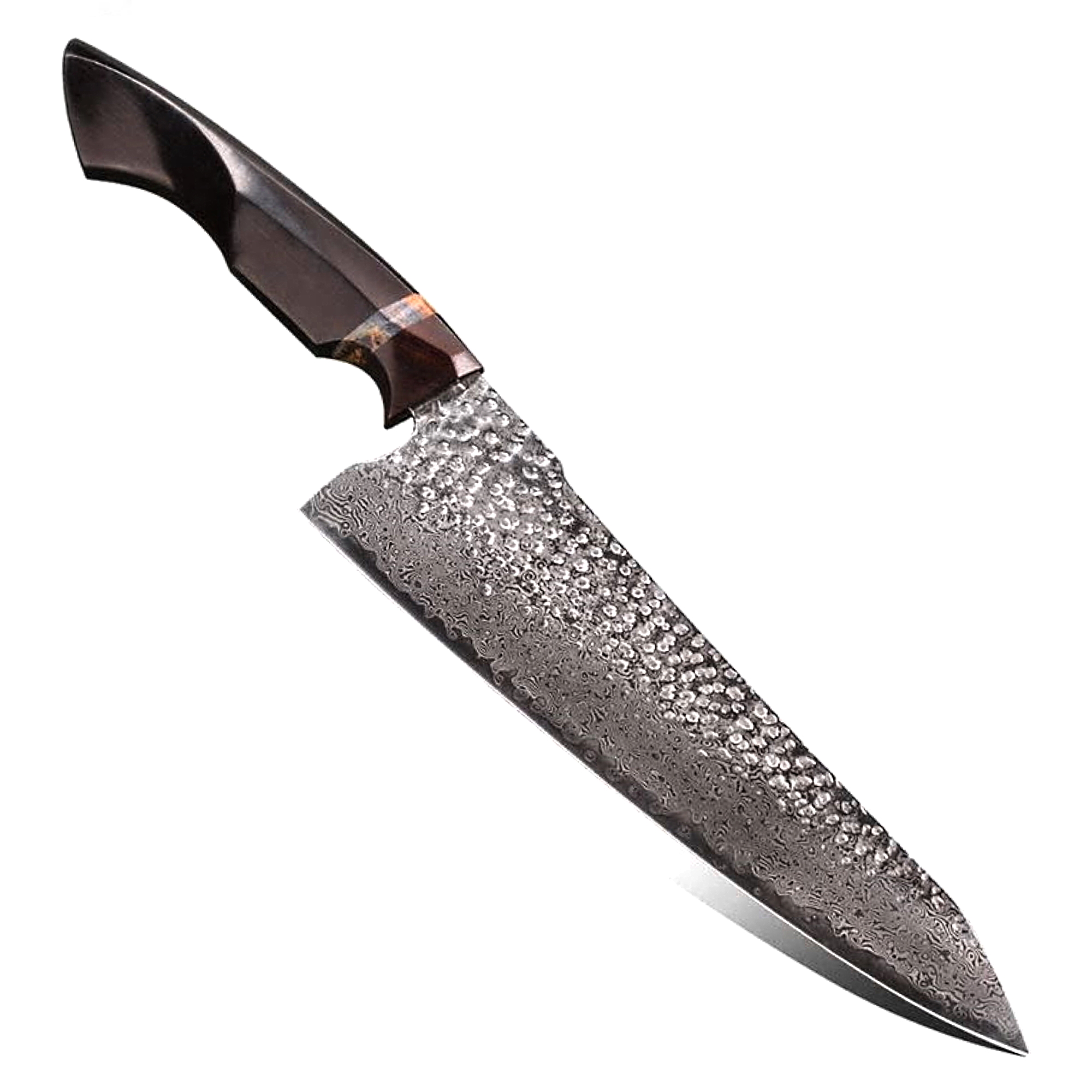 Chef Knife 8.5" Laminated Steel Kitchen Knife Leather Sheath Home tool