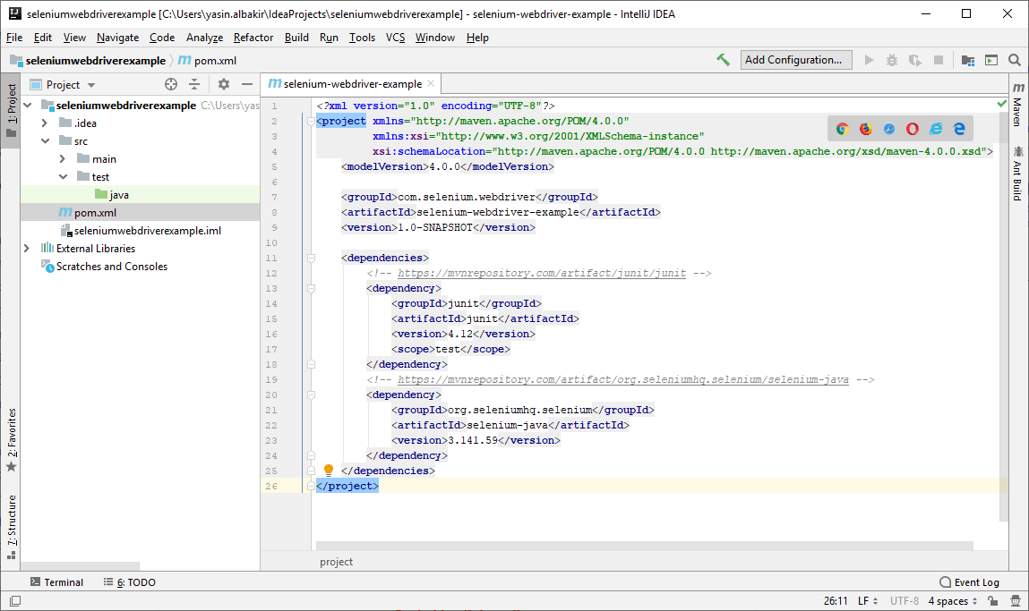 Java ile Selenium Driver Başlangıç Yasin Engin Albakır