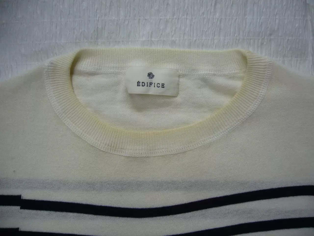 エディフィスのサマーセーター襟の黄ばみしみ抜き シエルブルー