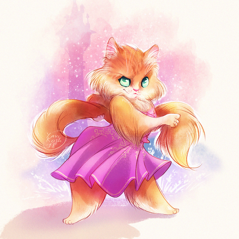 Cats as Disney princesses. Victoria Kosheleva